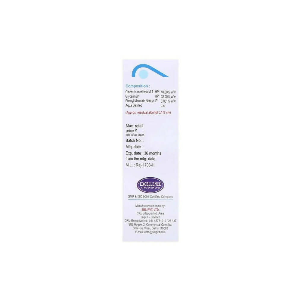SBL Homeopathy Cineraria Maritima Eye Drops Free From Alcohol - Distacart::34388883996831