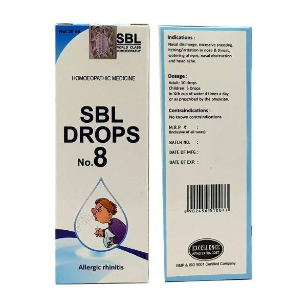SBL Homeopathy Drops No. 8 Allergic Rhinitis 30ml::29483569873055